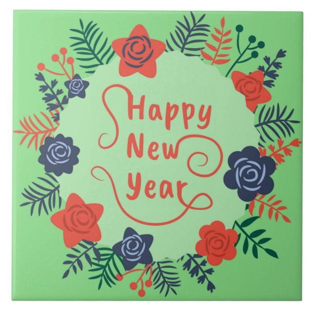 AZULEJO DE CERÂMICA  FELIZ ANO NOVO (Frente)
