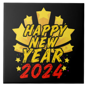 Azulejo De Cerâmica Feliz Ano Novo 2024