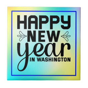 Azulejo De Cerâmica Feliz Ano Novo em Washington-54688