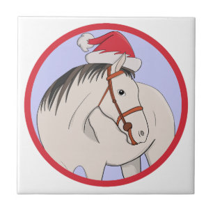 Azulejo De Cerâmica Feliz Cavalo de Natal