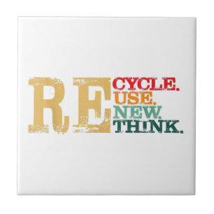 Azulejo De Cerâmica Feliz Dia da Terra Reciclar Reutilizar Renovar Rep