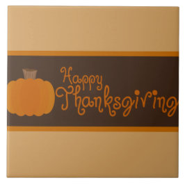 Azulejo De Cerâmica Feliz Dia de Ação de Graças, Pumpkin