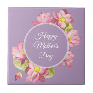 Azulejo De Cerâmica Feliz Dia de as mães Floral
