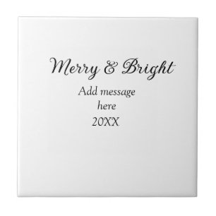 Azulejo De Cerâmica Feliz e feriado de Natal brilhante adicionar mensa