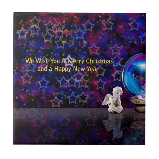 Azulejo De Cerâmica Feliz Feliz Natal (Frente)