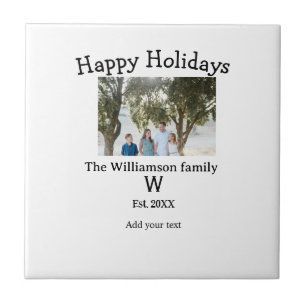 Azulejo De Cerâmica Feliz feriado família foto renute name letter ye