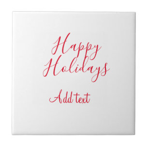 Azulejo De Cerâmica Feliz feriado natalino simples mi