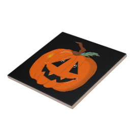 Azulejo De Cerâmica Feliz Halloween Arte Ilustrativa Jack O Lantern