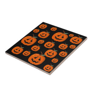 Azulejo De Cerâmica Feliz Halloween Jack O Lanterna Arte Ilustrativa