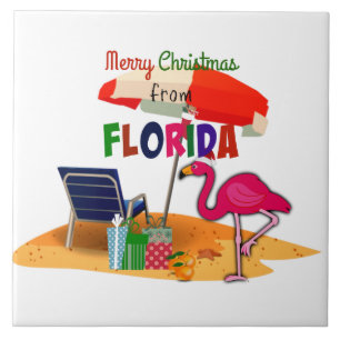 Azulejo De Cerâmica Feliz Natal da Flórida