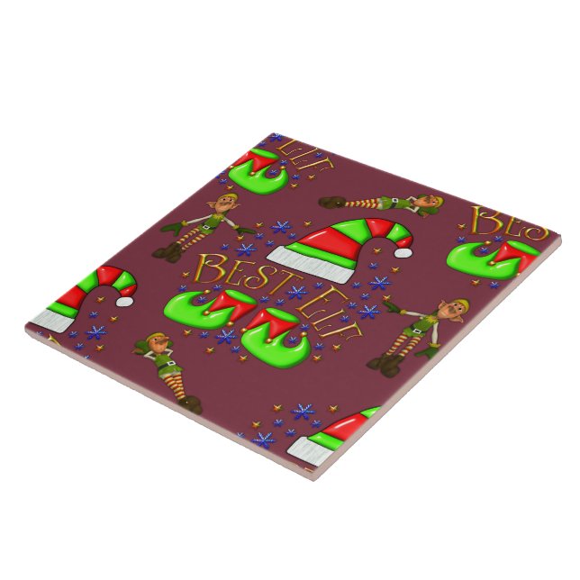 Azulejo De Cerâmica Feliz Natal dos Elfos (Lateral)