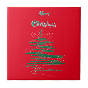 Azulejo De Cerâmica Feliz Natal Flocos de neve