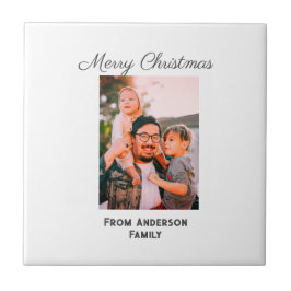 Azulejo De Cerâmica Feliz Natal foto do amor moderno família simples m