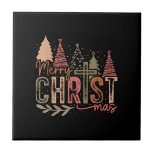Azulejo De Cerâmica Feliz Natal Jesus Fé Cristã Cristã
