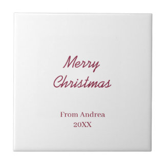 AZULEJO DE CERÂMICA  FELIZ NATAL MARON DE NOME 20XX SIMPLES MÍNIMO