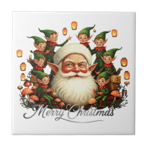 Azulejo De Cerâmica Feliz Natal Papai Noel