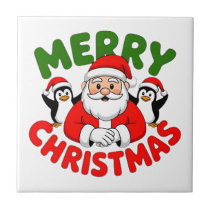 Azulejo De Cerâmica Feliz Natal Papai Noel