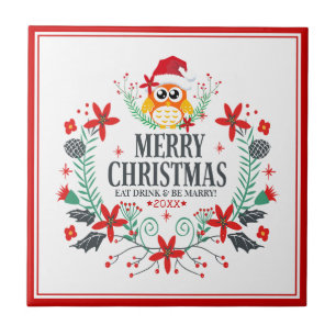 Azulejo De Cerâmica Feliz Natal Tipografia Frota de Natal