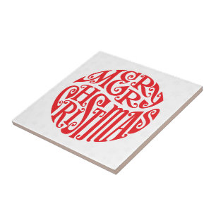 Azulejo De Cerâmica Feliz Natal Tipografia Saudações Felizes