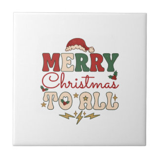 Azulejo De Cerâmica Feliz Natal Todos Chapéu de Papai Noel Estrelas Re