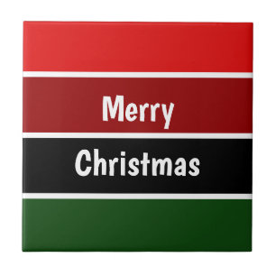 Azulejo De Cerâmica Feliz Natal Vermelho E Verde