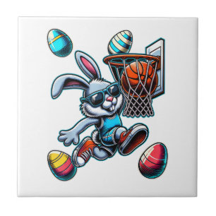 Azulejo De Cerâmica Feliz Páscoa Basquete Meninos Coelho da Páscoa Eng