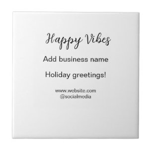 Azulejo De Cerâmica Feliz vibes cartões de natal de Natal