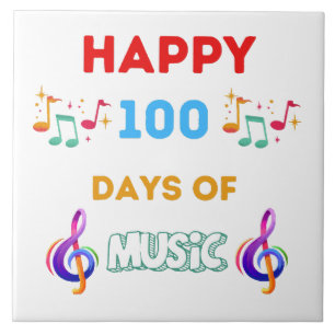 Azulejo De Cerâmica Felizes 100 Dias De música