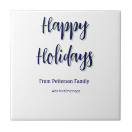 Azulejo De Cerâmica Felizes feriados azuis na moda