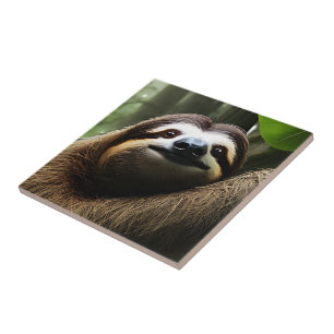 Azulejo De Cerâmica Felpudo castanho Lama, bloco de fotos