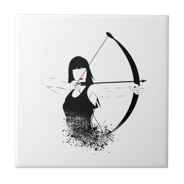 Azulejo De Cerâmica Female Archer (Frente)