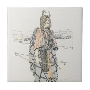 Azulejo De Cerâmica Female Hunter (por Ann Macbeth)