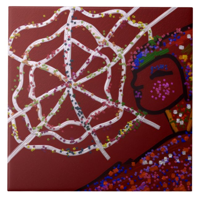 Azulejo De Cerâmica Female Spider Pharaoh Ceramic Tile (Frente)