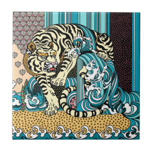 Azulejo De Cerâmica Feng Shui White Tiger