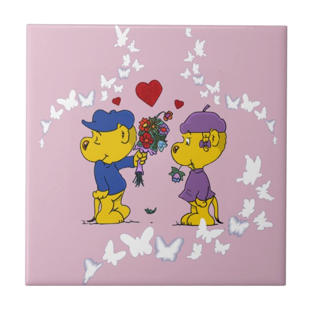 Azulejo De Cerâmica Ferald e Sahsha Ferret (Frente)