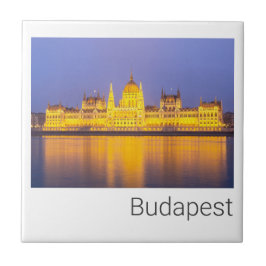 Azulejo De Cerâmica Feriado na Hungria no Panorama do Parlamento Budap