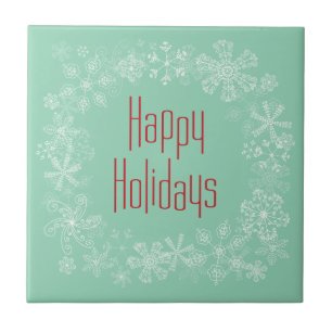 Azulejo De Cerâmica Feriado retro Trivet