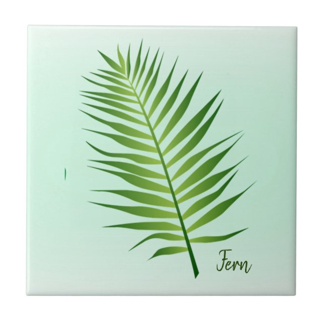 Azulejo De Cerâmica Fern Frond Leaf Cerâmica Azulejo (Frente)