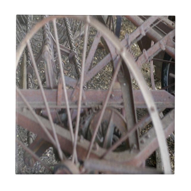 Azulejo De Cerâmica Ferramentas antigas da fazenda (Frente)