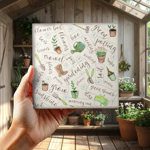 Azulejo De Cerâmica Ferramentas de jardinagem e Texto ID753
