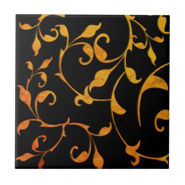 Azulejo De Cerâmica Ferro enferrujado e preto rolando (Frente)