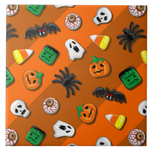 Azulejo De Cerâmica Festa de Candies do Halloween Spooky