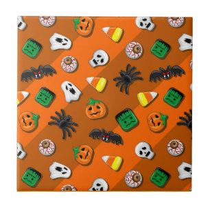 Azulejo De Cerâmica Festa de Candies do Halloween Spooky