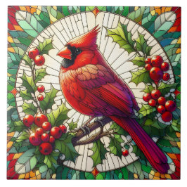 Azulejo De Cerâmica Festivo Vermelho Cardinho Arte de Vidro Estreita