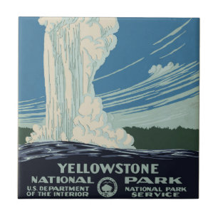 Azulejo De Cerâmica Fiel Velho em Parque Nacional de Yellowstone