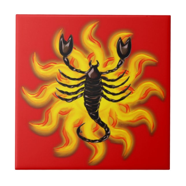 Azulejo De Cerâmica Fiery Scorpio (Frente)