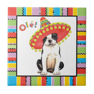 Azulejo De Cerâmica Fiesta Boston Terrier