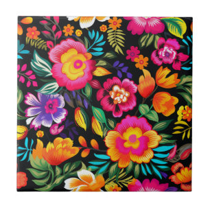 Azulejo De Cerâmica Fiesta Floral Extravaganza