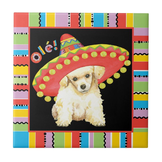 Azulejo De Cerâmica Fiesta Toy Poodle (Frente)