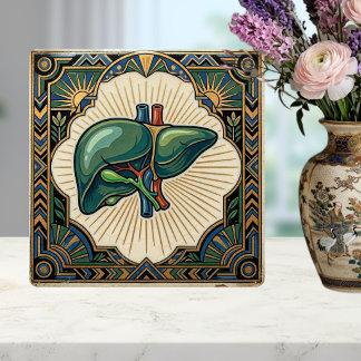 Azulejo De Cerâmica Fígado Anatômico Art Déco
